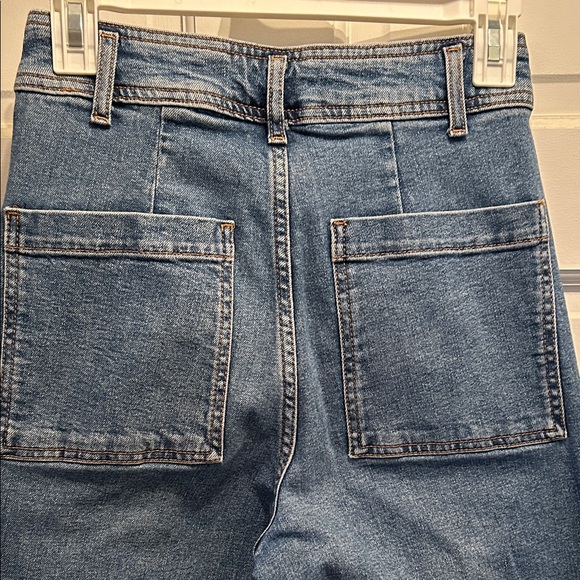 Zara NWOT Denim Flare Wide-Leg Jeans - Picture 4 of 5